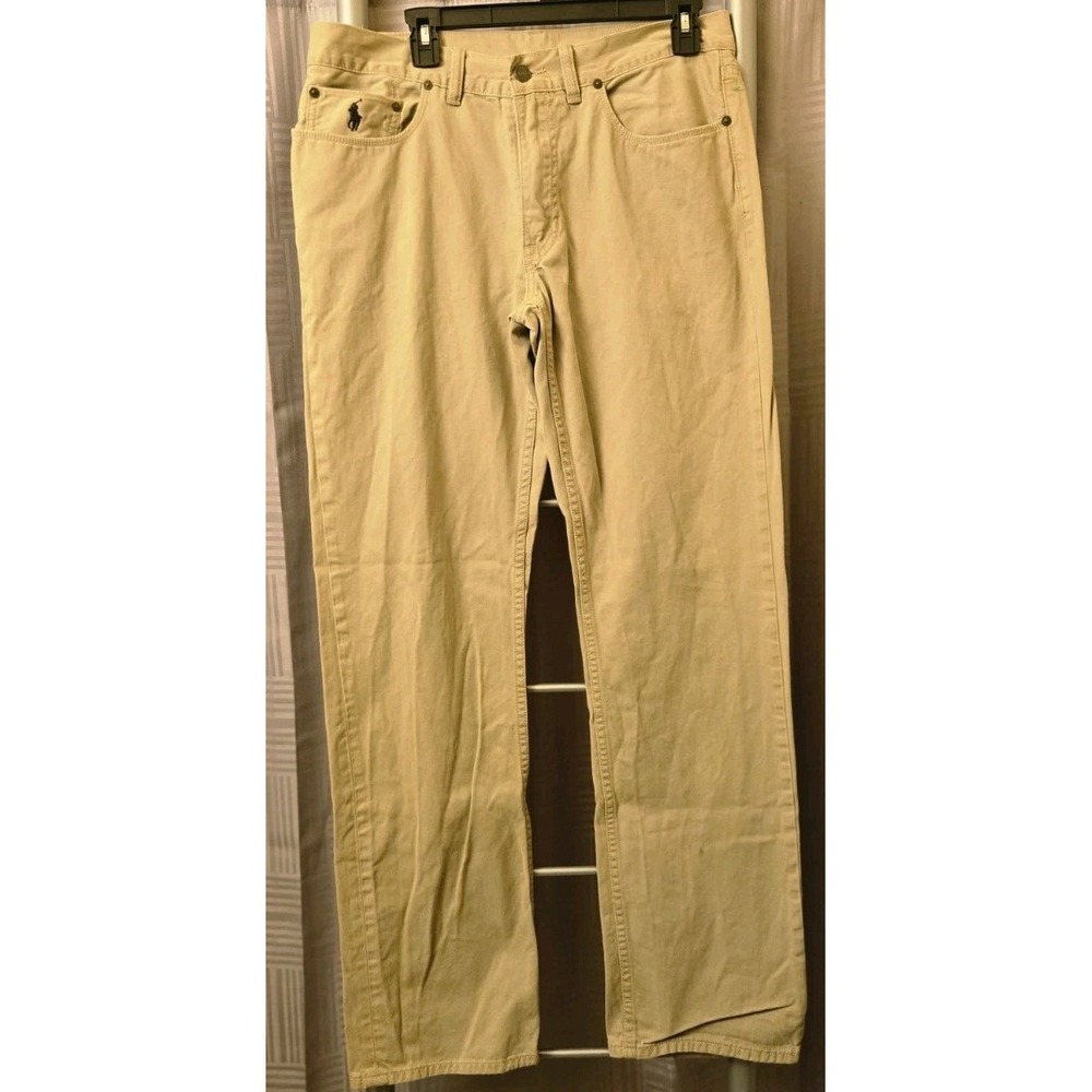 Ralph Lauren Polo Khaki Pants Men's‎ Casual Chino Flat Front Straight Leg 32x32